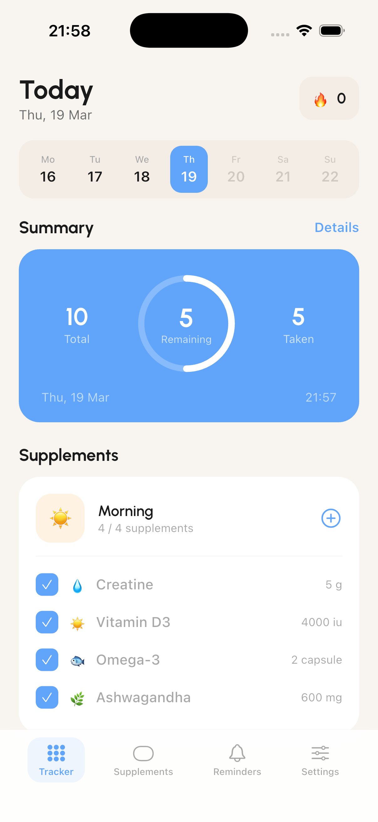 GymDose tracker