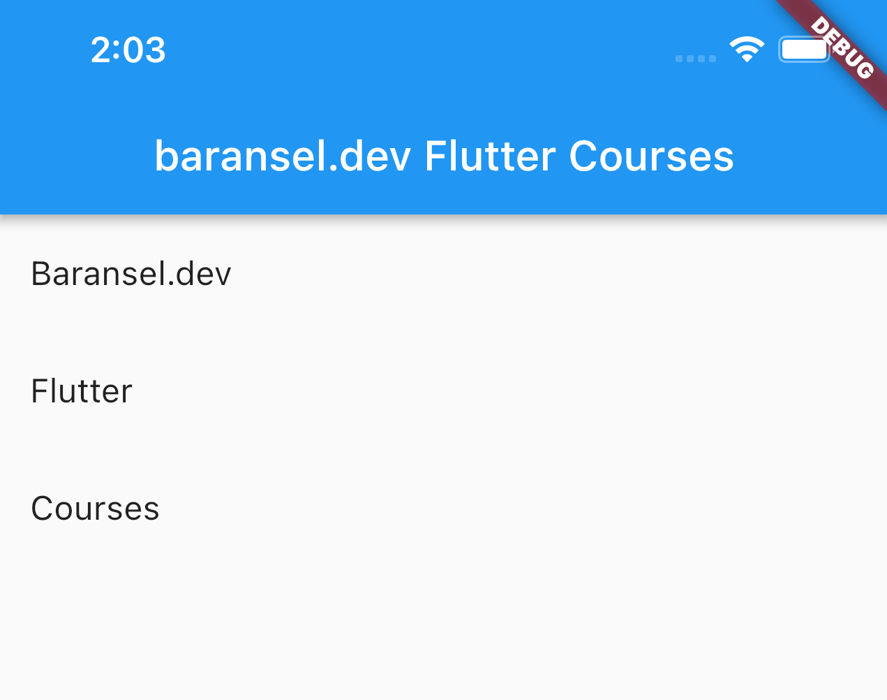 Listview Example for Flutter