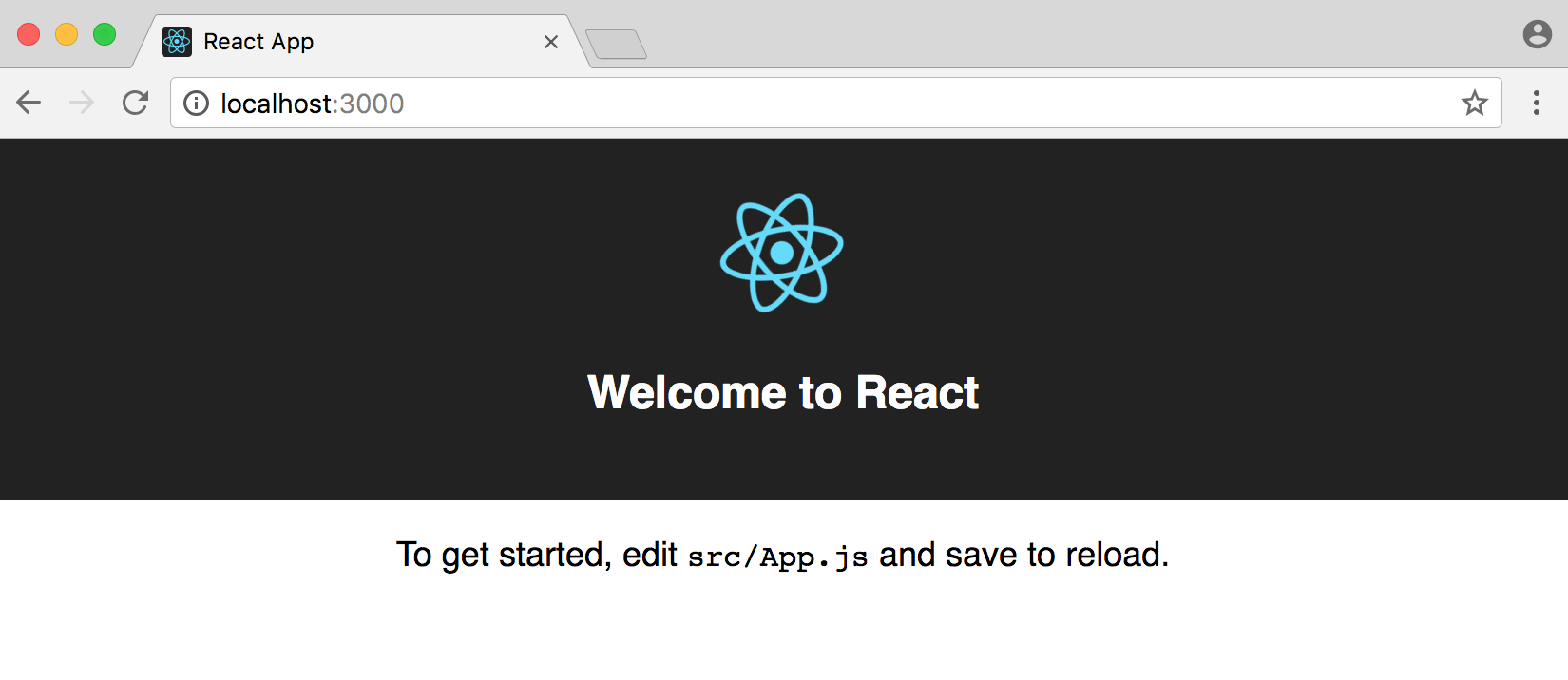 React welcome page