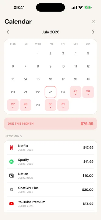 Subtrak screenshot